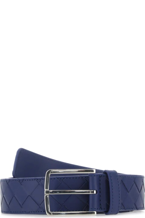 Bottega Veneta Belts for Men Bottega Veneta Navy Blue Leather Belt