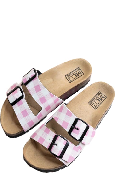 Homeware MC2 Saint Barth Cork Sandals Pink Gingham Print