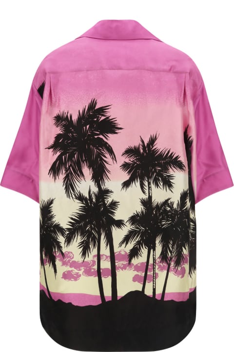 Homeware Palm Angels Bowling Style Shirt With Sunset Print