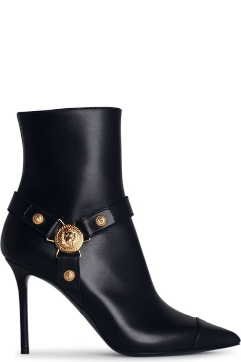 Balmain Boots for Women Balmain 'eva' Black Leather Ankle Boots