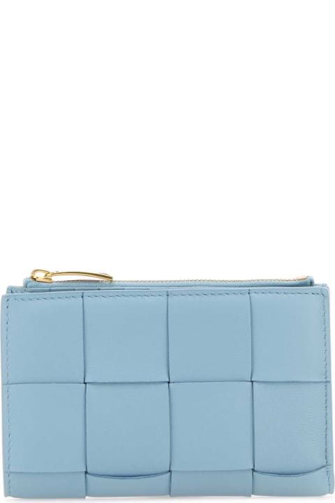Wallets for Women Bottega Veneta Light Blue Cassette Wallet