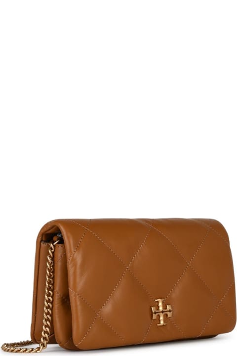 Tory Burch Kira Chain Wallet With Double T Detail In Chevron