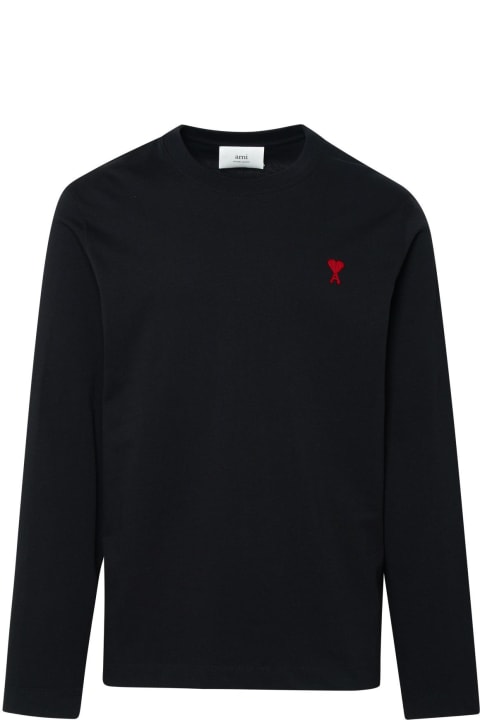 Ami Alexandre Mattiussi Sweaters for Men Ami Alexandre Mattiussi Black Cotton Sweater
