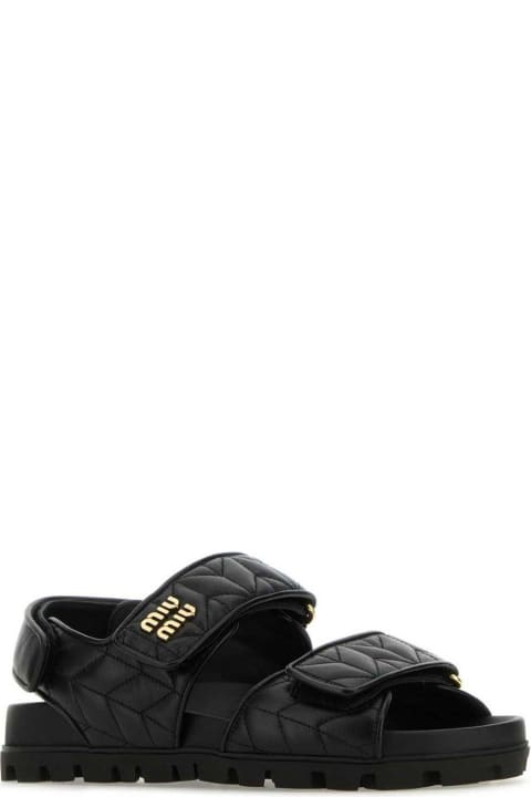 Sandals for Women Miu Miu Logo-lettering Quilted Sandals