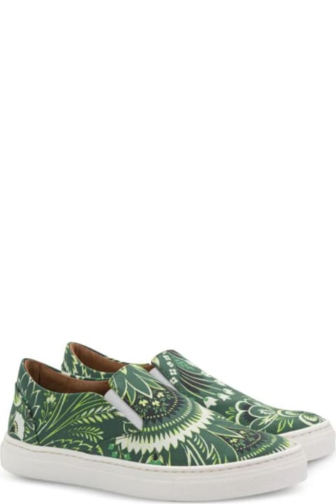 Shoes for Baby Boys Etro Sneakers With Green Paisley Print