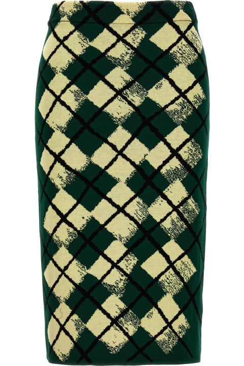 Skirts for Women Burberry Argyle Pattern Skirt