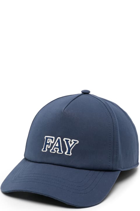 メンズ Fayの帽子 Fay Blue Cotton Baseball Cap