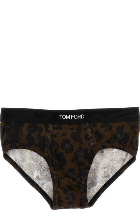 Underwear for Men Tom Ford Animal-print Logo Briefs