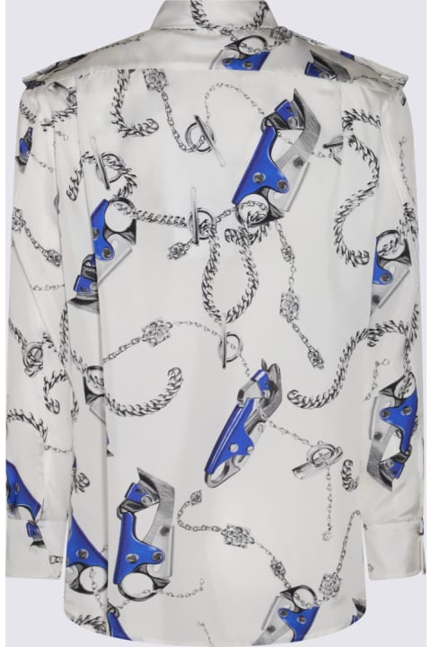 Burberry Topwear for Women Burberry White And Blue Silk Shirt