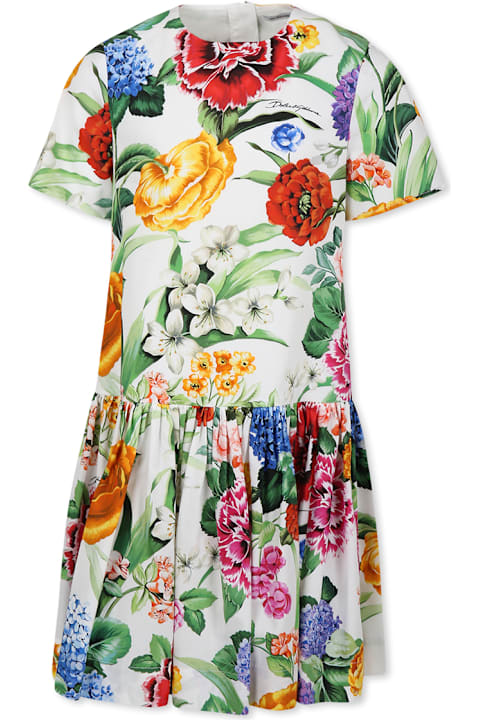 Homeware Dolce 
Gabbana Multicolor Dress For Girl With Floral Print