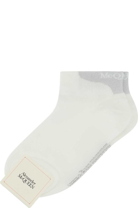 Underwear & Nightwear for Women Alexander McQueen White Stretch Cotton Blend Socks