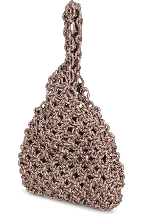 Hibourama Bags for Women Hibourama Niky Oro Metallic Knit Bag