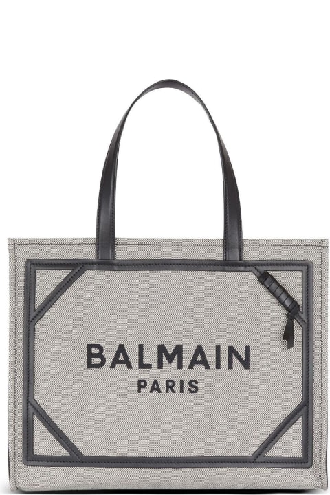Balmain for Women Balmain Logo Embroidered Top Handle Bag