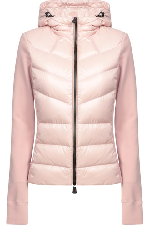 سترات لـ السيدات Moncler Grenoble Pink Zip-up Padded Cardigan