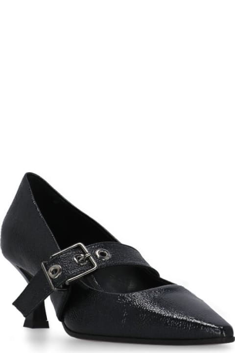 Pebbled Leather Heel Shoes