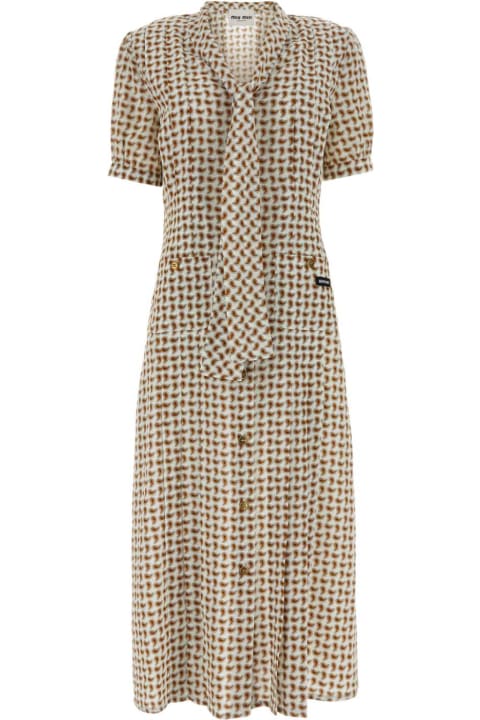 Miu Miu Dresses for Women Miu Miu Printed Crepe Dress