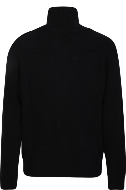 14 Bros Sweaters for Men 14 Bros Zip Black Sweater