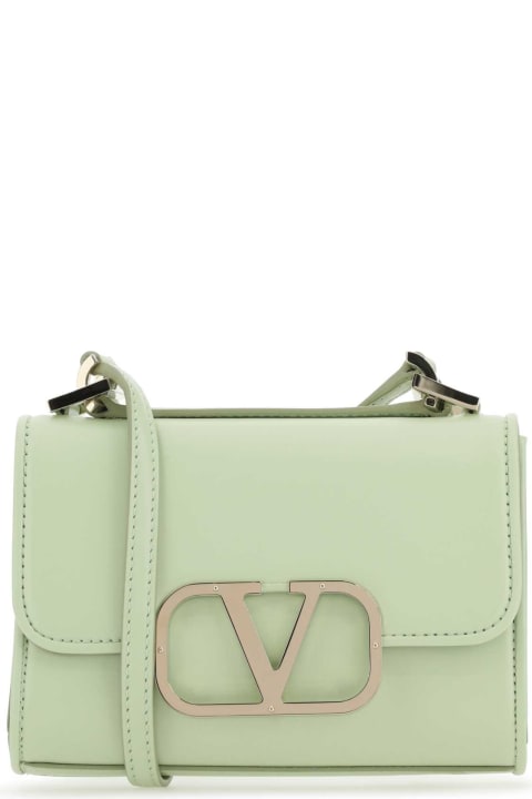 Valentino Garavani Bags for Women Valentino Garavani Pastel Green Vlogo Crossbody Bag