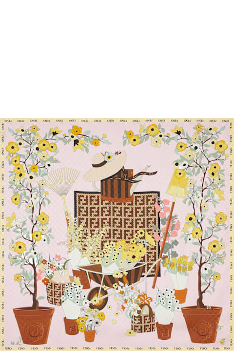 Homeware Fendi Silk Scarf With Gardening Print