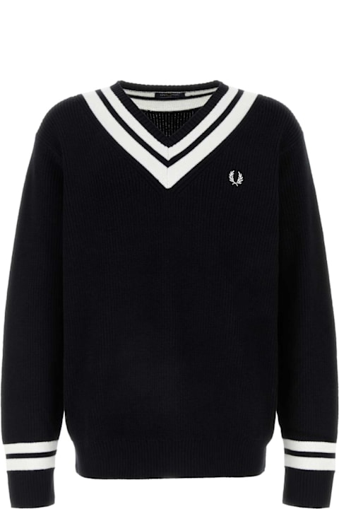 Fred Perry for Men Fred Perry Black Cotton Blend Sweater