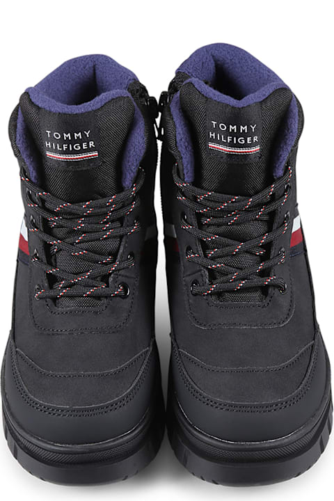 Tommy Hilfiger Shoes for Boys Tommy Hilfiger Black Boots For Kids With Logo