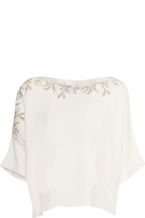 Ermanno Ermanno Scervino Women Ermanno Ermanno Scervino White Cropped Sweater