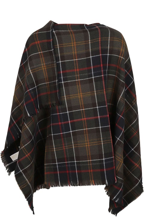 Barbour for Women Barbour Montieth Check-pattern Frayed Edge Poncho