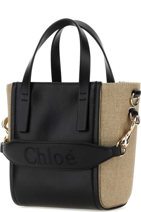 Chloé for Women Chloé Two-tone Canvas And Leather Small Sense Shopping Bag