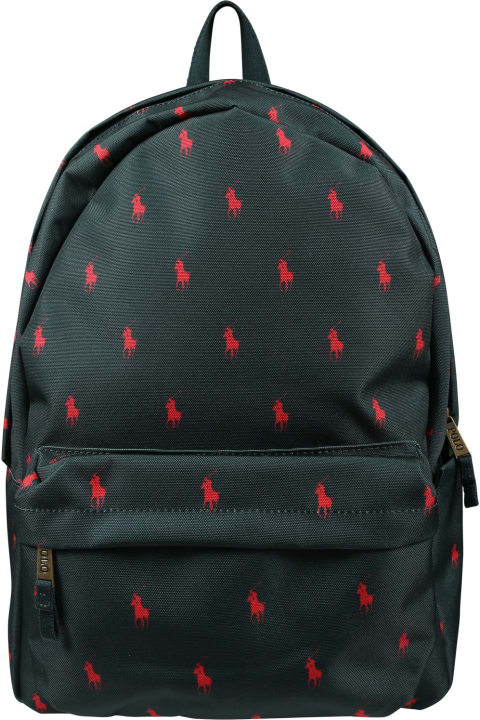Accessories & Gifts for Boys Ralph Lauren Green Backpack For Kids With All-over Logo