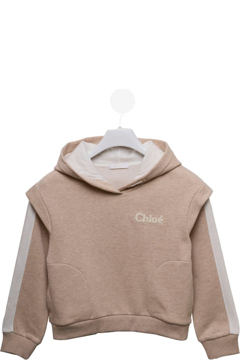 Chloé Kids Baby Girl's Beige Hooded Sweatshirt