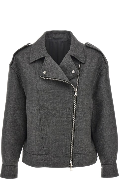 Coats & Jackets for Women Brunello Cucinelli Wool Biker Jacker