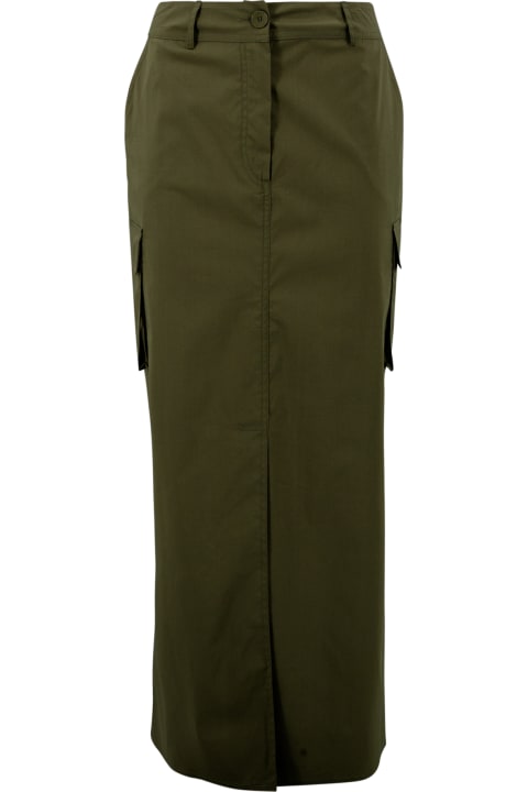 D.Exterior Skirts for Women D.Exterior Cargo Poplin Long Skirt
