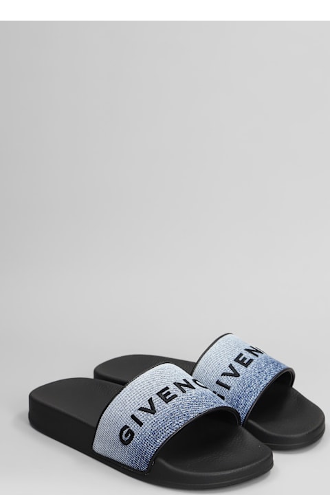 Shoes for Women Givenchy Flats In Blue Cotton