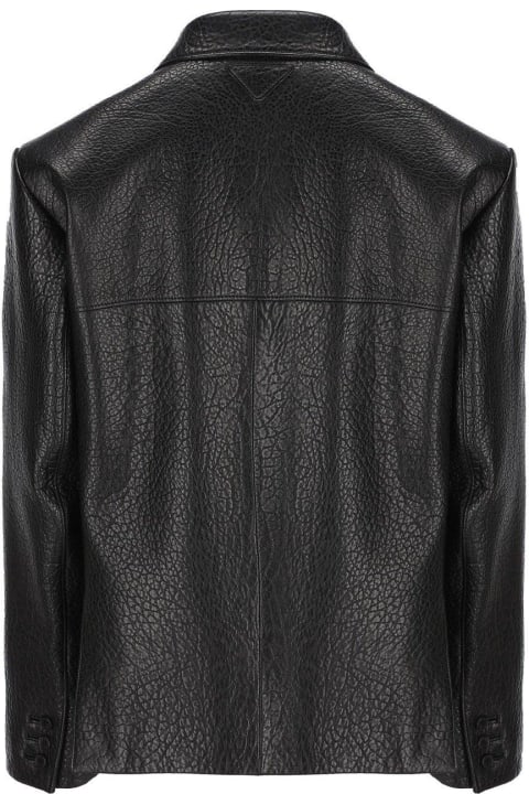 Prada Coats & Jackets for Women Prada Single-breasted Long-sleeved Leather Jacket