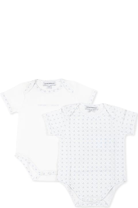 Emporio Armani Bodysuits & Sets for Baby Girls Emporio Armani White Babygrow For Baby Boy With Eagle