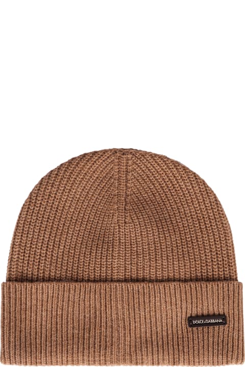 Dolce & Gabbana Hats for Men Dolce & Gabbana Ribbed Knit Beanie