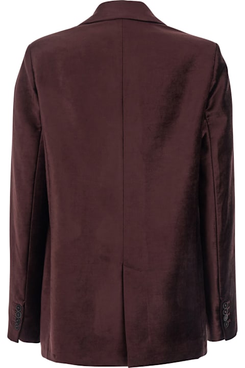 Forte_Forte Coats & Jackets for Women Forte_Forte Brown Single-breasted Jacket With Peak Revers In Cotton Blend Woman