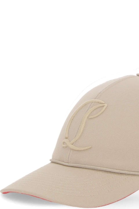 Hats for Men Christian Louboutin Logo Embroidered Baseball Cap