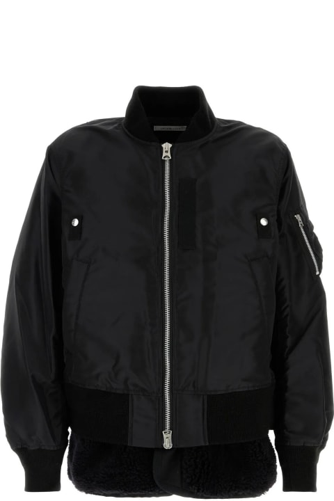 Sacai Coats & Jackets for Women Sacai Black Nylon Bombe Jacket