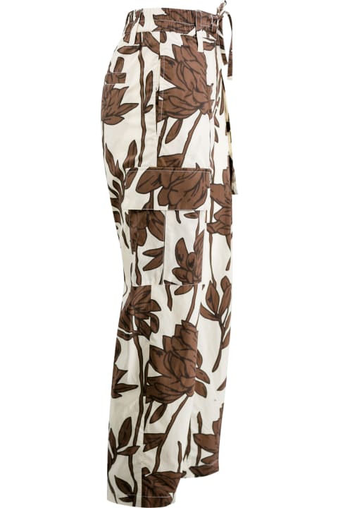 Brunello Cucinelli Clothing for Women Brunello Cucinelli Floral-print Cotton Trousers
