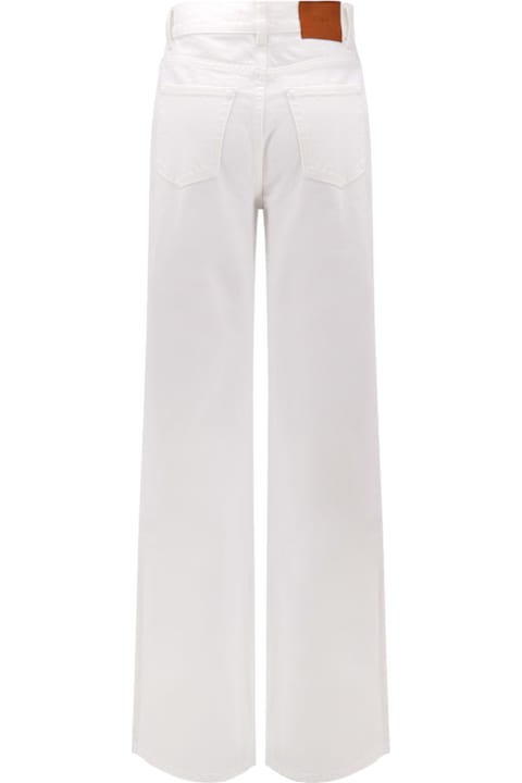 Chloé Pants & Shorts for Women Chloé White Denim Trouser With Leather Tag