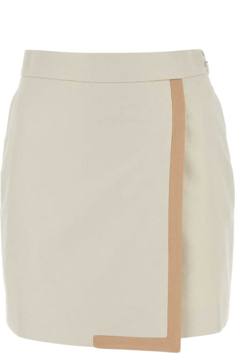 Fendi Skirts for Women Fendi Ivory Canvas Mini Skirt