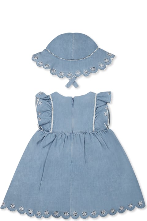 Fashion for Baby Girls Chloé Denim Dress For Baby Girl With Logo