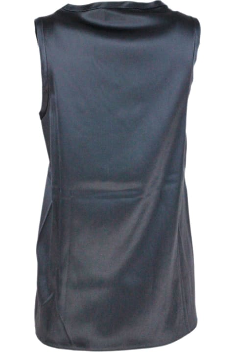 Brunello Cucinelli Clothing for Women Brunello Cucinelli Sleeveless V-neck Silk Top