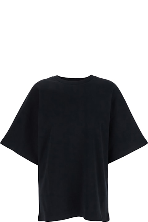 Homeware AG Jeans Black Crewneck T-shirt With Logo Printed On The Back In Cotton Woman