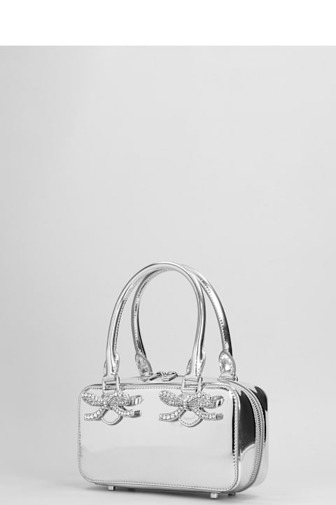 Fashion for Men self-portrait Hand Bag In Silver Leather