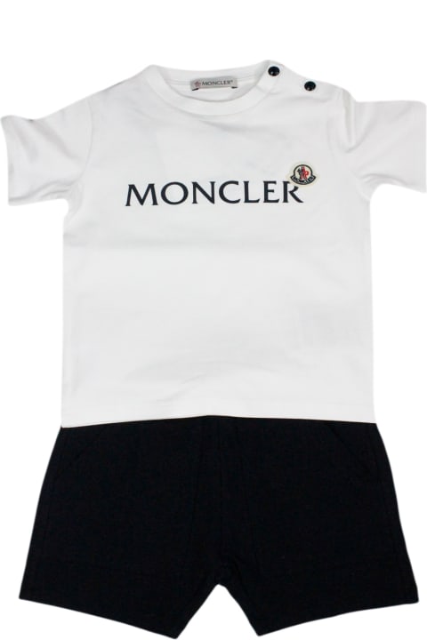 Jumpsuits for Boys Moncler Complete With Short-sleeved Crew-neck T-shirt And Shorts With Elasticated Waist And Side Pockets. Logo On The Chest