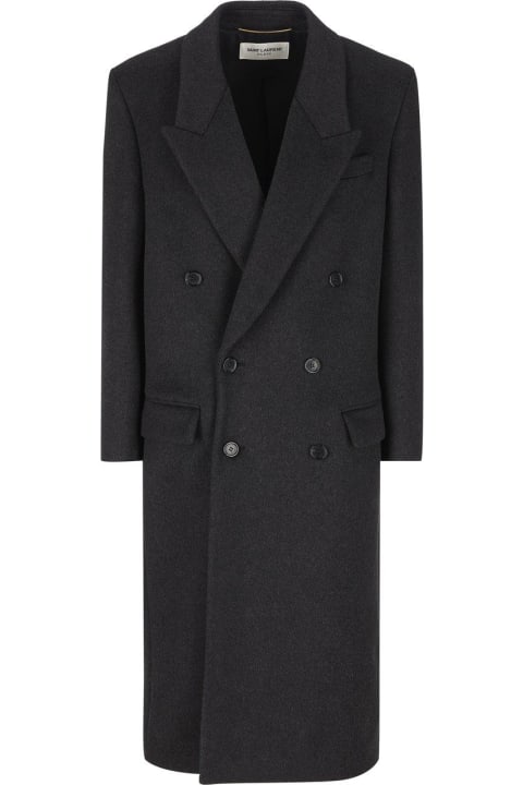 Coats & Jackets for Women Saint Laurent Double-breasted Long-sleeved Coat