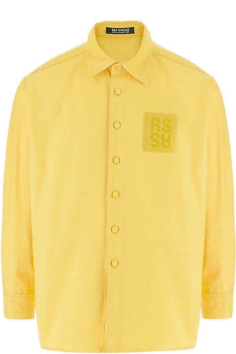メンズ Raf Simonsのシャツ Raf Simons Logo Patch Buttoned Denim Shirt