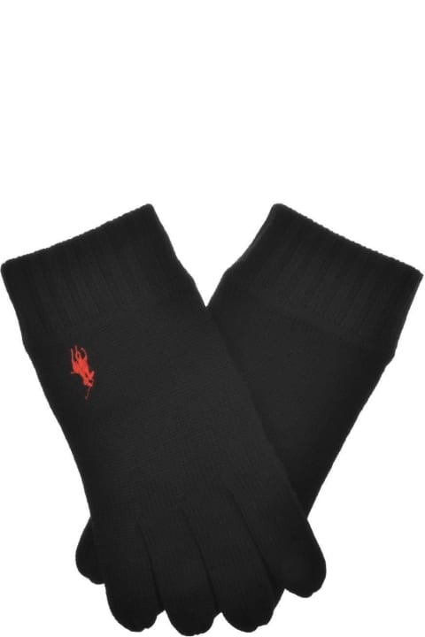 Ralph Lauren Gloves for Men Ralph Lauren Logo Embroidered Knitted Gloves